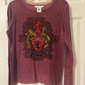 CAbi Reversible Graphic Long Sleeve light sweater